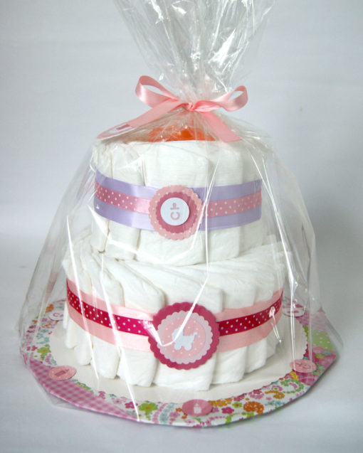 Bolo de Fraldas para Menina