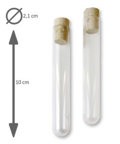 Tubo de Ensaio de Acrílico c/ Rolha - 10 x 2,1 cm